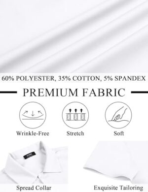 LETSEE Mens Dress Shirts Short Sleeve Slim Fit Business Casual Shirts for Men Button Up Shirts - Image 5