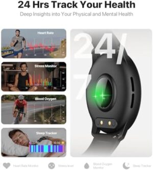 Smart Watch, HD Smartwatch for Men Women (Answer/Make Calls), Fitness Watch with 100+ Sport Modes, IP68 Waterproof/Heart Rate/Sleep Monitor, Activity Trackers for iOS/Android - Image 4