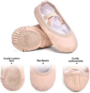 Stelle Ballet Shoes for Girls Toddler Ballet Slippers Soft Leather Boys Dance Shoes for Toddler/Little Kid/Big Kid - Image 3