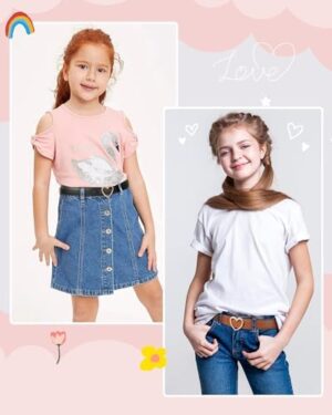 AWAYTR Girls Reversible Leather Belt - Cute Heart Buckle Toddler Belt for Kids Dress Pants - Image 6