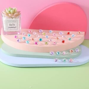 36pcs Little Girl Rhinestone Gem Rings,Adjustable,Random Color Style Diamond Kids Play Rings in Box,Pretend Play and Dress Up Rings for 4-12 Year Old Girl Birthday Gifts, 3 4 5 6 7 8 9 10 11 12 - Image 7