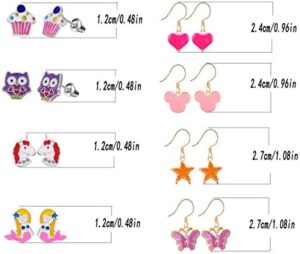 33 Pairs Hypoallergenice Earrings for Girls Earrings Set - Butterfly Earrings for Kids - Star Earrings Cubic Zirconia Stud Earrings for Women Pack - Cute Earrings for Teen Girls - Image 7