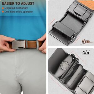 KEMISANT Mens Ratchet Belt 2 Units,Sliding Belt For Gift Mens Dress Casual 1 3/8",Size Adjustable - Image 4