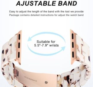 HOPO Compatible With Apple Watch Band 49mm 46mm 45mm 44mm 42mm 41mm 40mm 38mm Thin Light Resin Strap Bracelet With Stainless Steel Buckle Replacement For iWatch Series SE Series 10 9 8 7 Ultra 6 5 4 3 2 1 for Women Men - Image 5