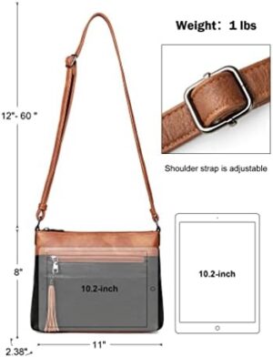 MASINTOR Crossbody Bags for Women, Lightweight Medium Crossbody Purse, Soft Leather Women's Shoulder Handbags with Tassel for Shopping or Travel - Image 4