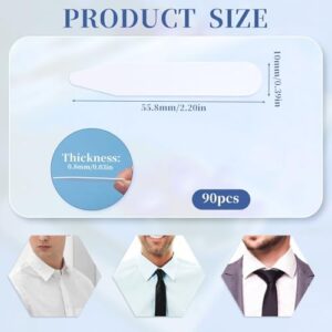 90PCS 2" Collar Stays for Men's Dress Shirts, Plastic Collar Stays, Shirt Collar Stays for Men, Dress Shirt Collar Inserts Tabs with Collar Stay Case for Dress Shirts - Image 2