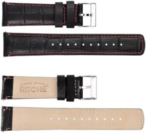 Ritche Christmas Gift Quick Release Leather Watch Bands Genuine Leather Watch Strap for Samsung Galaxy Watch 6 Band Classic 43mm 47mm 40mm 44mm 18mm, 20mm or 22mm for Men and Women, Valentine's day gifts for him or her, White Elephant Gifts, Stocking Stuffers for Men - Image 3