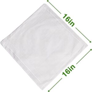 Premium Men’s White Handkerchiefs – 65% Polyester, 35% Cotton Blend – Durable, Soft, and Absorbent – Set of 13 - Image 3