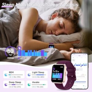 Gydom Smart Watches for Women Android & iPhone, 1.8'' Alexa Built-in Smartwatch with Bluetooth Calls, Heart Rate/Sleep/SpO2 Monitor, IP68 Waterproof Fitness Tracker with 110+ Sports Modes, Purple - Image 4