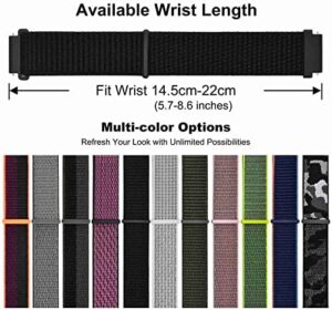 WOCCI 22mm Adjustable Nylon Watch Band, Quick Release Sport Loop Strap (Black) - Image 6