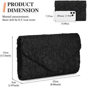 UBORSE Evening Bag Lace Clutch Purse for Women Formal Elegant Envelope Wedding Party Cocktail Crossbody Shoulder Bag - Image 6