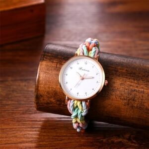 Avaner Women's Elastic Braided Watches: Stretchy Strap Multicolored Bracelet Quartz Wrist Watches for Women Ladies - Image 2