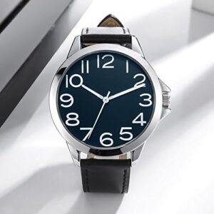 NUOVO Men Watches Men Arabic Numbers Watches White Watches Classic Quartz Watch with Leather Strap Wrist Watch for Men Dress Fashion Simple Watches - Image 3