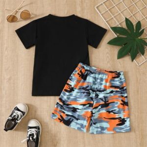 Kid Toddler Baby Boys Clothes Boy Coconut Tree Print Tee Drawstring Waist Summer Shorts Set - Image 7