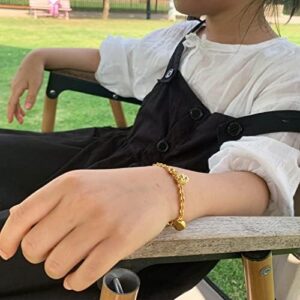 Ethlyn Bracelets for little girls 18K Gold Plated Cuban Link Chain Bracelets Bells Dangle Charms Little Girls Jewelry - Image 3