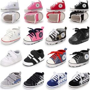 KIDSUN Unisex Baby Boy Girl Canvas Sneaker Soft Sole Infant Lace up Newborn Ankle Toddler First Walkers Crib Shoes - Image 2