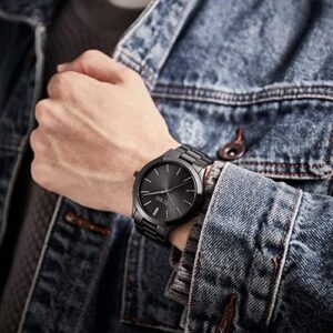 BUREI Fashion Minimalist Business Men's Wrist Watches Stainless Steel Waterproof Quartz Watch for Man - Image 4