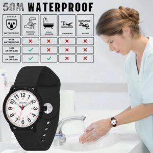 Nurse Watch for Nurse Medical Professionals Students Women Men, 50M Waterproof 12/24 Hour Military Time Luminouse Easy Read Dial, Second Hand Watch for Nursing - Image 3