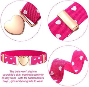 Geyoga 4 Pieces Kids Elastic Stretch Belts Heart Belt for Girls Waist - Image 4