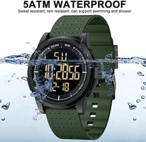 GOLDEN HOUR Ultra-Thin Minimalist Sports Waterproof Digital Watches Men with Wide-Angle Display Rubber Strap Wrist Watch for Men Women - Image 2