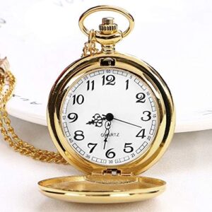 Set of 2 Classic Pocket Watch with Chain for Men and Women - Image 5