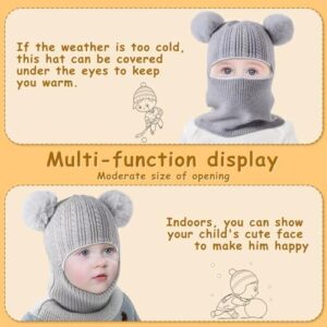 Baby Winter Hat Scarf Set 2 Pack, Toddler Beanie Hats Girl Boy with Neck Warmer, Beanie for Kids Knit Warm for Cold Weather - Image 3