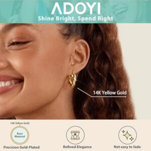 Adoyi 9 Pairs Gold Hoop Earrings Set for Womens Twisted Huggie Hoops Earrings 14K 18K Gold Plated for Girls Valentines Mother's Day Birthday Gifts Lightweight - Image 6