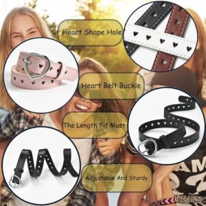 5 Pieces Girls Belt Cute Heart Shape With Metal Buckle Elastic Stretch Adjustable Waist Belt for Girls Jeans Dress - Image 6