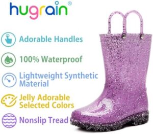 HugRain Toddler Kids Lightweight Adorable Rain Boots - Image 3