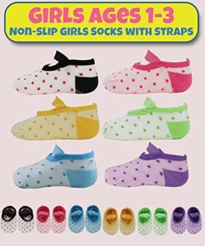 Tiny Captain Baby Toddler Girls Grip Socks Anti Slip w/Strap Socks Girl 0-7 Years Old Gift Set Age 1-7 Socks With Grippers - Image 3