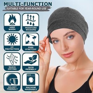 Headshion Cotton Skull Caps for Men Women,2-Pack Lightweight Beanie Sleep Hats Breathable Helmet Liner - Image 4