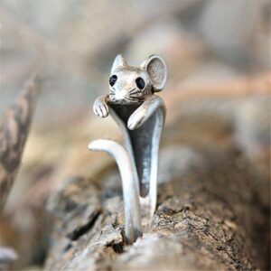 ZDIFDIC Cute Mouse Ring 925 Sterling Silver Cubic Zirconia Open Forefinger Ring Adjustable Animal Wrap Ring Jewelry Gift for Women Teen Girls, KE-R392-RS05 - Image 5