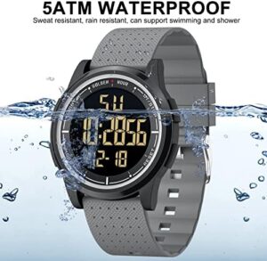 GOLDEN HOUR Ultra-Thin Minimalist Sports Waterproof Digital Watches Men with Wide-Angle Display Rubber Strap Wrist Watch for Men Women - Image 2