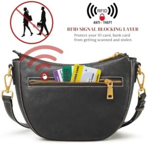 S-ZONE Leather Crossbody Bags for Women Small Purses with RFID Anti-theft Pocket Trendy Shoulder Bag Cute Handbags Satchel - Image 5