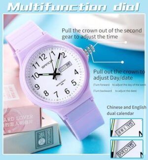 Women's Watch Waterproof Ladies Watches Sport Wrist Watch Nurse Analog Simple Minimalist Casual Watch Dress Wristwatch with Day Date White Black Pink Gold Green Purple - Image 5