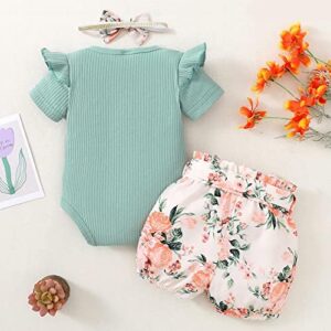 Mioglrie Newborn Baby Girl Clothes Romper Shorts Set Cute Infant Summer Outfits Cotton Baby Clothes for Girls - Image 3