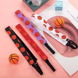 SATINIOR 4 Pieces Girls Non-slip Basketball Headband Adjustable Basketball Hairband Girls Sports Hair Accessories(Black, Purple, Red, White) - Image 5