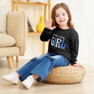 Toddler Girl Clothes Long Sleeve Cartoon & Letter Graphic Top + Fruit Stationery Print Flared Leg Pants - Image 2