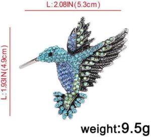 Bird Hummingbird Brooch for Women - Elegant Vintage Hummingbird Rhinestone Bird Pin Jewelry for Women - Image 2