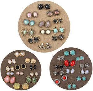 36 Pairs Boho Stud Earrings Set for Women Hypoallergenic Earrings Vintage Bohemian Assorted Earrings - Image 4