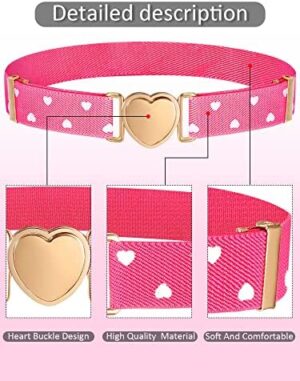 3 Pieces Girl Belts Kids Toddler Belt Elastic Stretch Belt Adjustable Stretch Belts Elastic Heart Kids Belt for Girls - Image 3