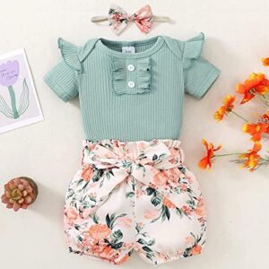 Mioglrie Newborn Baby Girl Clothes Romper Shorts Set Cute Infant Summer Outfits Cotton Baby Clothes for Girls - Image 8