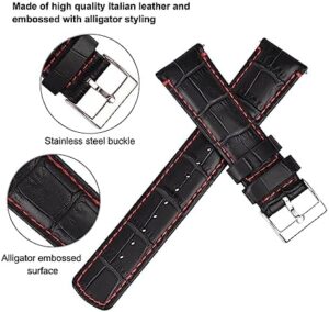 Ritche Christmas Gift Quick Release Leather Watch Bands Genuine Leather Watch Strap for Samsung Galaxy Watch 6 Band Classic 43mm 47mm 40mm 44mm 18mm, 20mm or 22mm for Men and Women, Valentine's day gifts for him or her, White Elephant Gifts, Stocking Stuffers for Men - Image 6