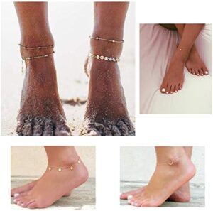 Softones 16Pcs Ankle Bracelets for Women Gold Silver Two Style Chain Beach Anklet Bracelet Jewelry Anklet Set,Adjustable Size - Image 2