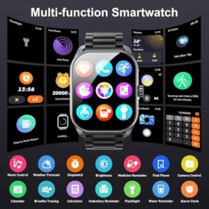 Curve Military Smart Watch for Men(Answer/Make Call), 2.01" Smartwatch with Heart Rate/Sleep Monitor, Fitness tracker with 120+ Sports Modes IP68 Waterproof Fitness Watch for Android iOS (2 Straps) - Image 7