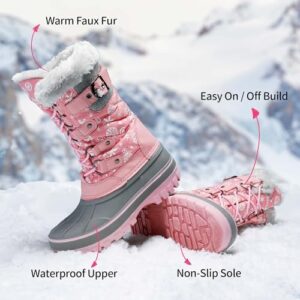 DREAM PAIRS Boys Girls Snow Boots Water-Resistant Outdoor Warm Cozy Anti-Slip Mid Calf Faux Fur Lining Insulated Winter Shoes for Little/Big Kids - Image 4