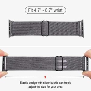 4 Pack Stretchy Solo Loop Compatible with Apple Watch Band 38mm 40mm 41mm 42mm 44mm 45mm 46mm 49mm Women Men, Sport Nylon Elastic Straps Braided Wristbands for iWatch Series 10 9 8 7 6 5 4 3 Ultra SE - Image 3