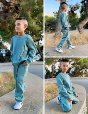 Arshiner Boys Round Neck Long Sleeve Sweatshirt and Pants Set Fall Winter Clothes Toddler Boy 2 Piece Thick Outfits - Image 5