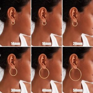 Gacimy Gold Hoop Earrings for Women 14K Real Gold Plated Hoops with 925 Sterling Silver Post - Image 6