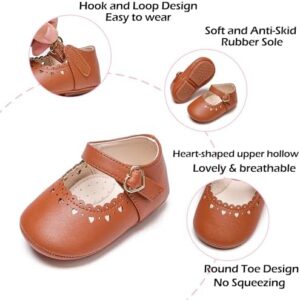 Baby Girls Mary Jane Flats - Infant Newborn Walking Shoes Soft Rubber Sole Princess Wedding - Image 5